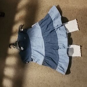 2pieces set pants and bleu jean top Calvin Klein girls